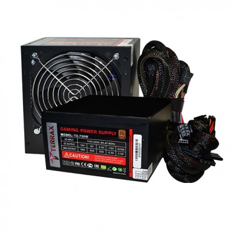 Fuente de Poder TERRAX TX-750W 80PLUS BRONZE GAMER 750W