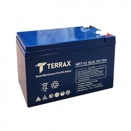 Batería de Gel para UPS TERRAX 12V 7,2AMP SECA SLA