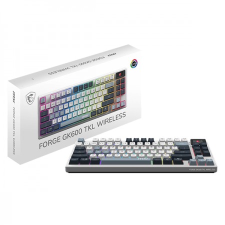Teclado Mecánico MSI GK600 TKL Wireless Silencioso Retroiluminado con Pantalla 1.06 pulgadas