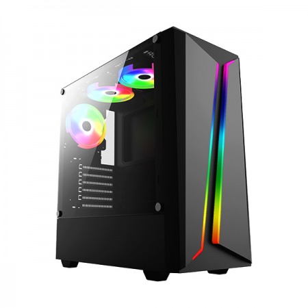 Case Gamer TERRAX TX-8011 FAN RGB + Panel lateral vidio templado