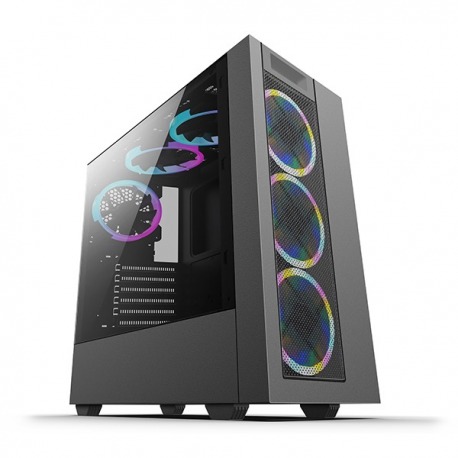 Case Gamer TERRAX TX-8015 Black FAN RGB + Panel lateral vidrio templado