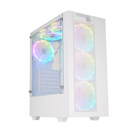 Case Gamer TERRAX TX-8015 White FAN RGB + Panel lateral vidrio templado