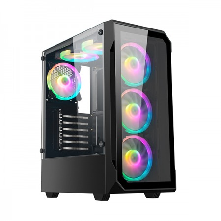 Case Gamer TERRAX TX-8026 FAN RGB + Panel lateral vidrio templado