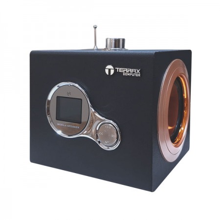 Parlante TERRAX PJT-DSP182 estilo Retro con lector Micro SD, USB y Radio FM
