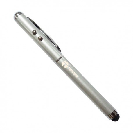Pluma Capacitiva TERRAX PENTX Negro para pantallas táctiles 4 en 1, puntero láser, linterna, punta touch y bolígrafo