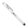 Pluma Capacitiva TERRAX PENTX Blanco para pantallas táctiles 4 en 1, puntero láser, linterna, punta touch y bolígrafo