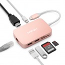 Multipuerto MINIX USB-C a HDMI 7 en 1 para MAC color Oro