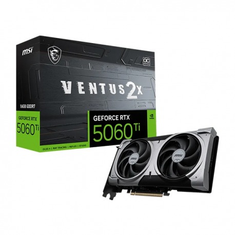 Tarjeta de Vídeo MSI Ventus 2X RTX™ 5060Ti OC Black 16GB Plus